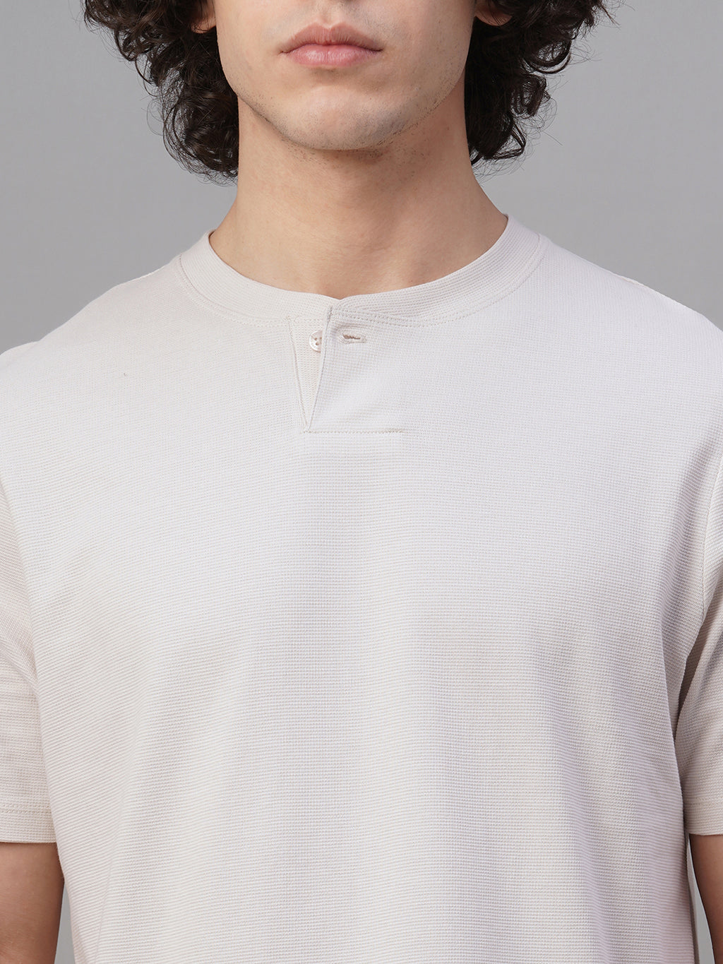 Men's Chalk 100% Cotton Regular Fit Tshirt