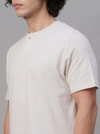 Men's Chalk 100% Cotton Regular Fit Tshirt