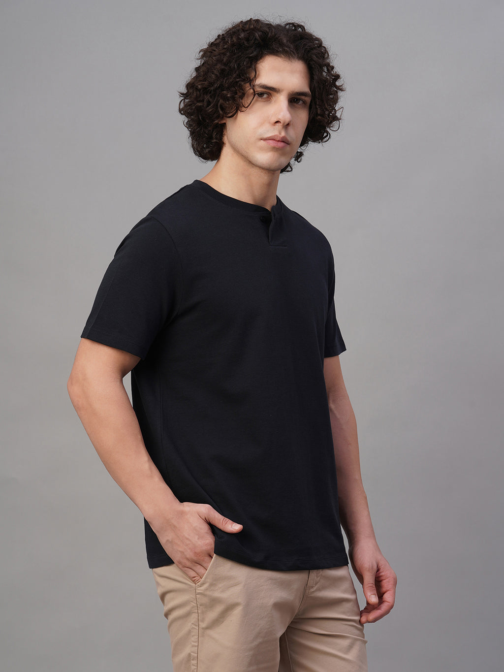 Men's Navy 100% Cotton Regular Fit Tshirt