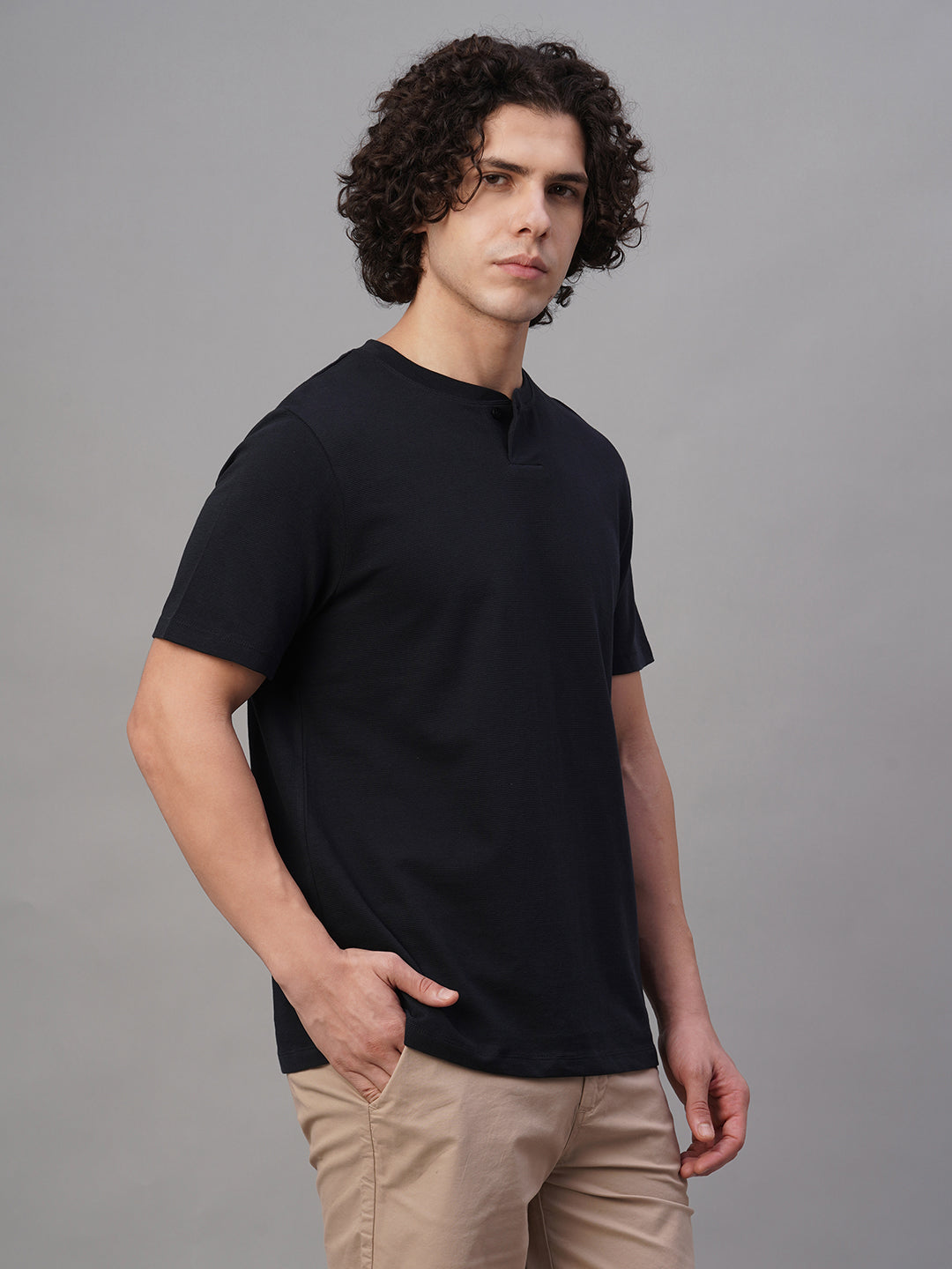 Men's Navy 100% Cotton Regular Fit Tshirt