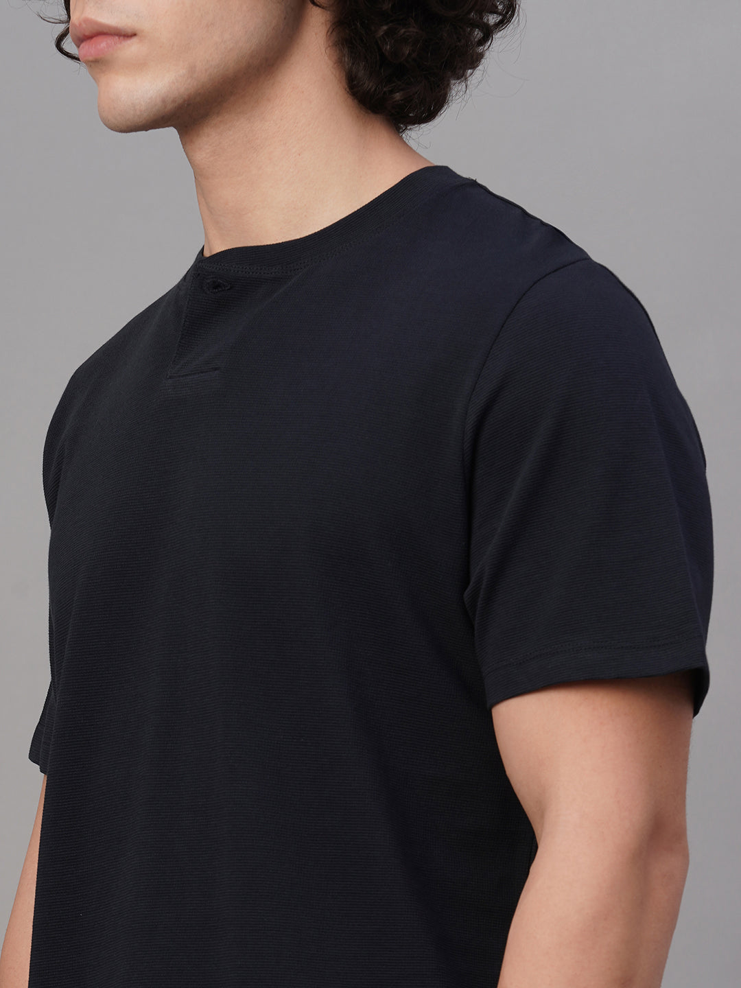 Men's Navy 100% Cotton Regular Fit Tshirt