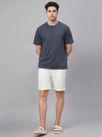 Men's Blue Cotton Elastane Regular Fit Tshirt