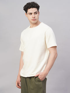 Men's Cotton Elastane Regular Fit Tshirt Natural