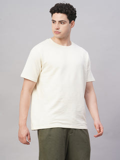 Men's Cotton Elastane Regular Fit Tshirt Natural