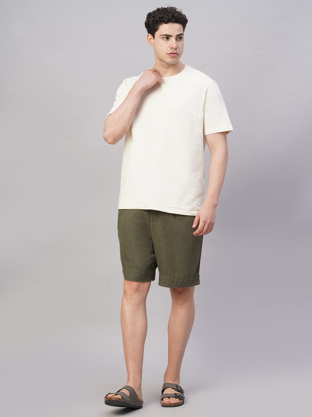 Men's Natural Cotton Elastane Regular Fit Tshirt