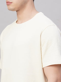 Men's Cotton Elastane Regular Fit Tshirt Natural