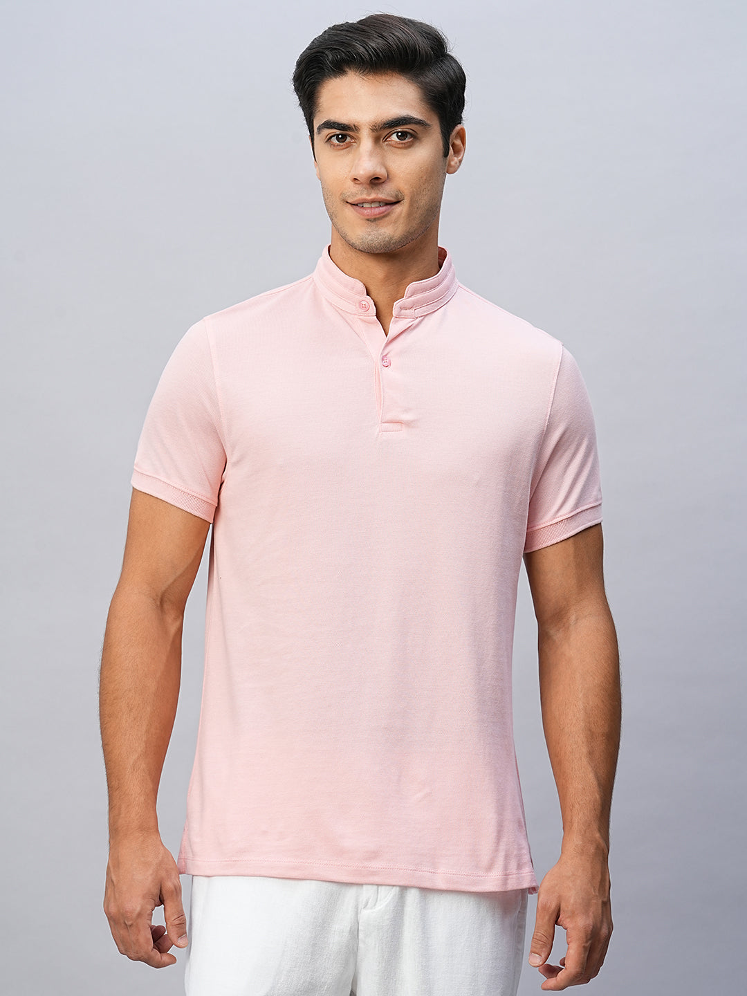 Men's Pink Cotton Regular Fit Tshirts