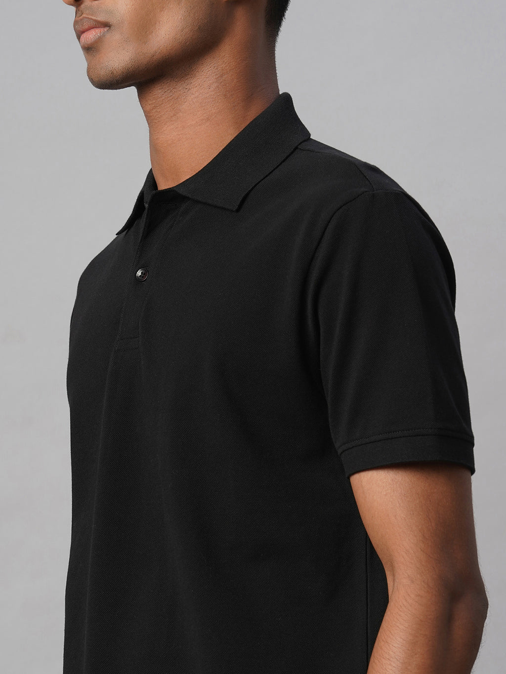 Men's Black 100% Cotton Regular Fit Tshirt