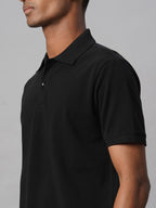 Men's Black 100% Cotton Regular Fit Tshirt