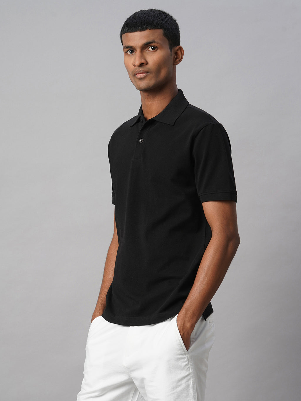 Men's Black 100% Cotton Regular Fit Tshirt