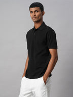 Men's Black 100% Cotton Regular Fit Tshirt