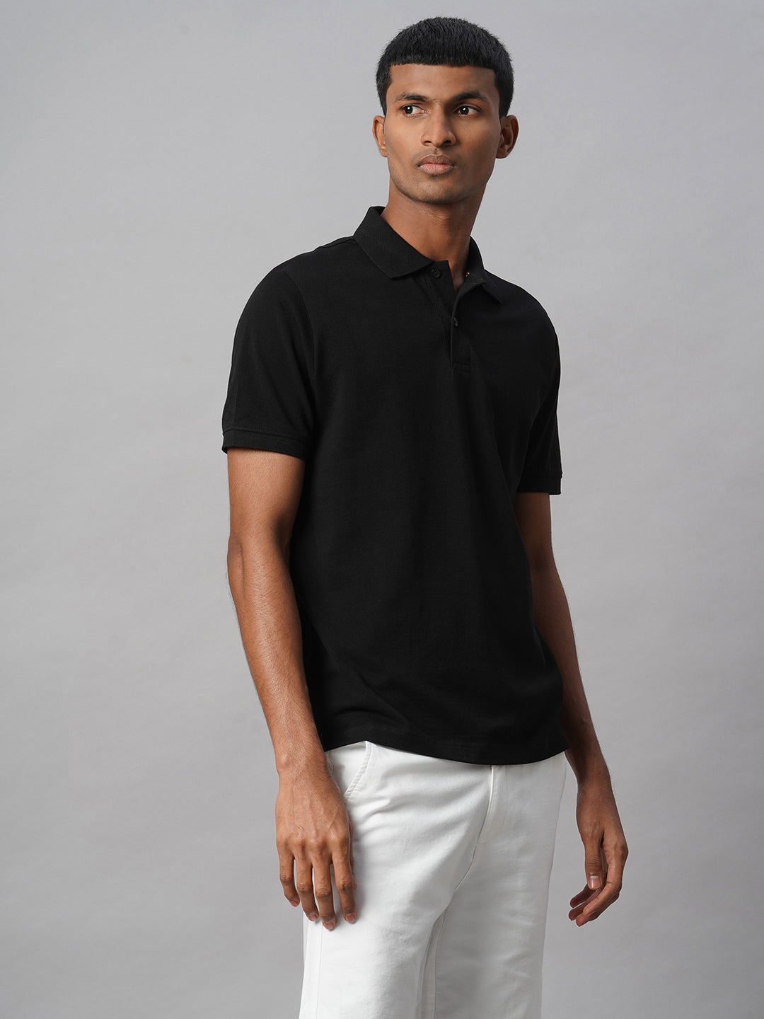 Men's Black 100% Cotton Regular Fit Tshirt