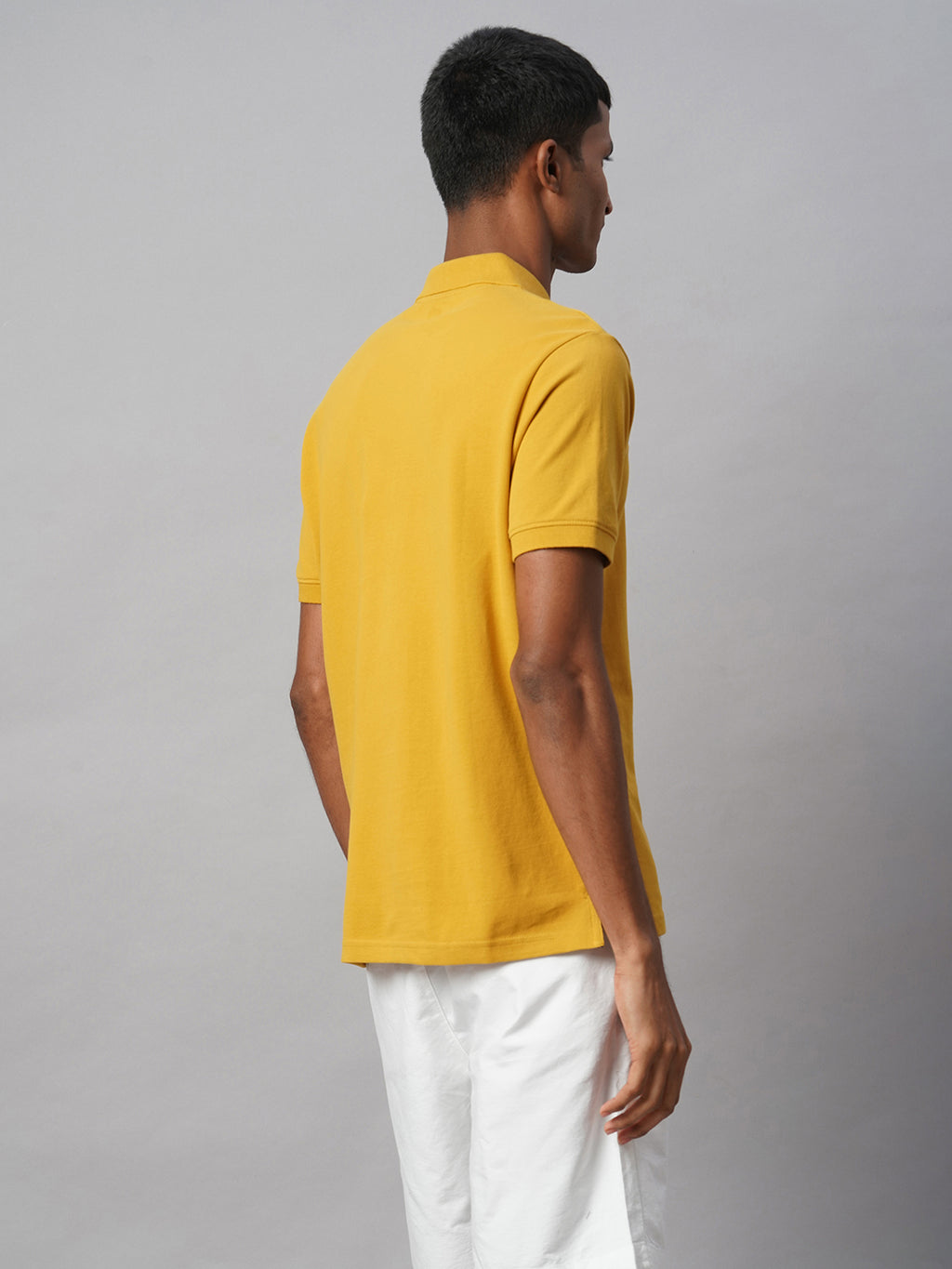 Men's Mustard 100% Cotton Regular Fit Tshirt