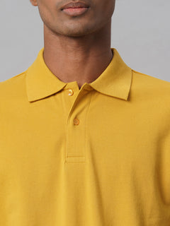 Men's Mustard 100% Cotton Regular Fit Tshirt