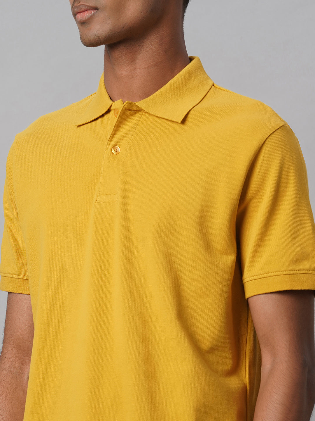 Men's Mustard 100% Cotton Regular Fit Tshirt