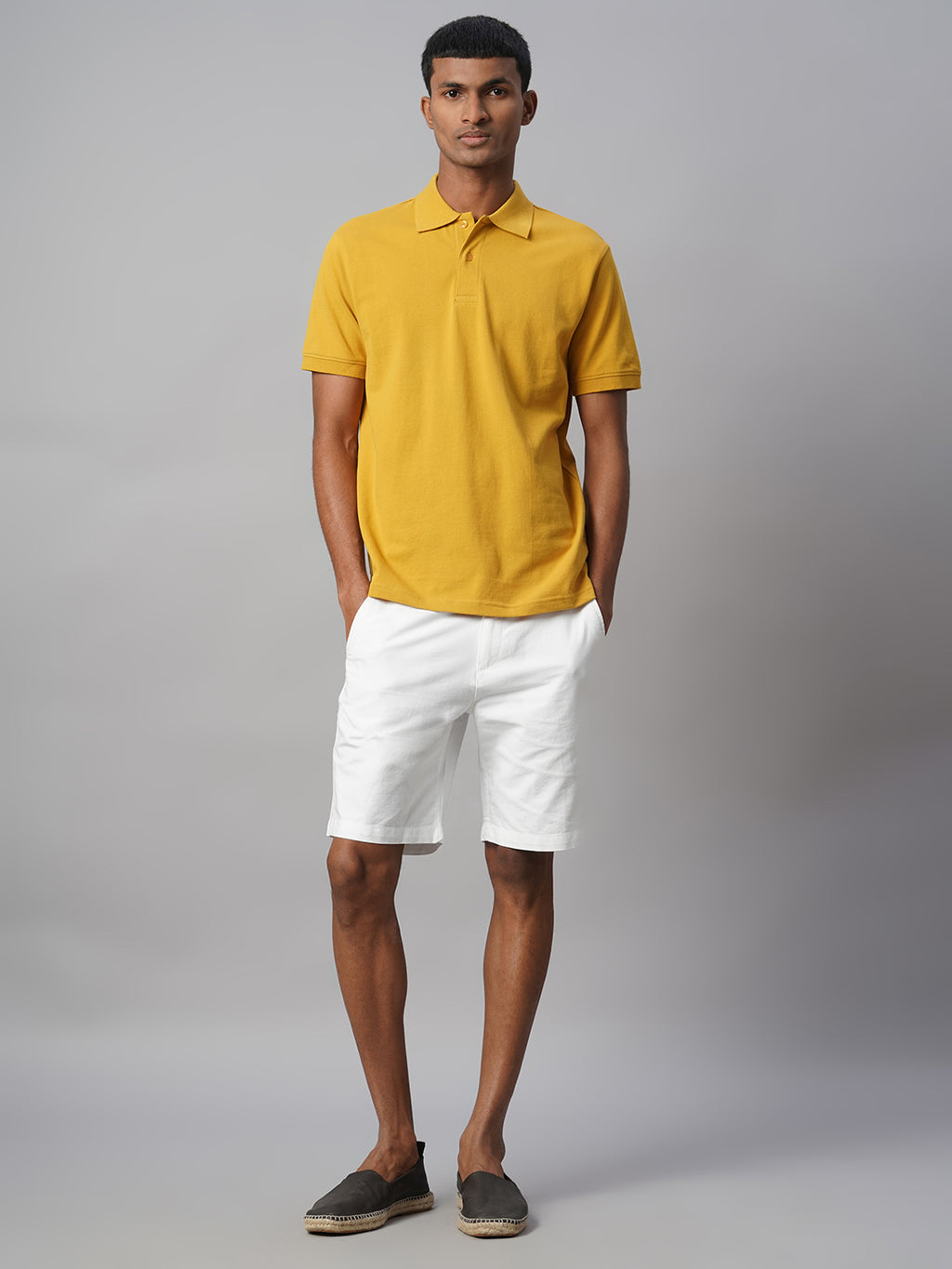 Men's Mustard 100% Cotton Regular Fit Tshirt