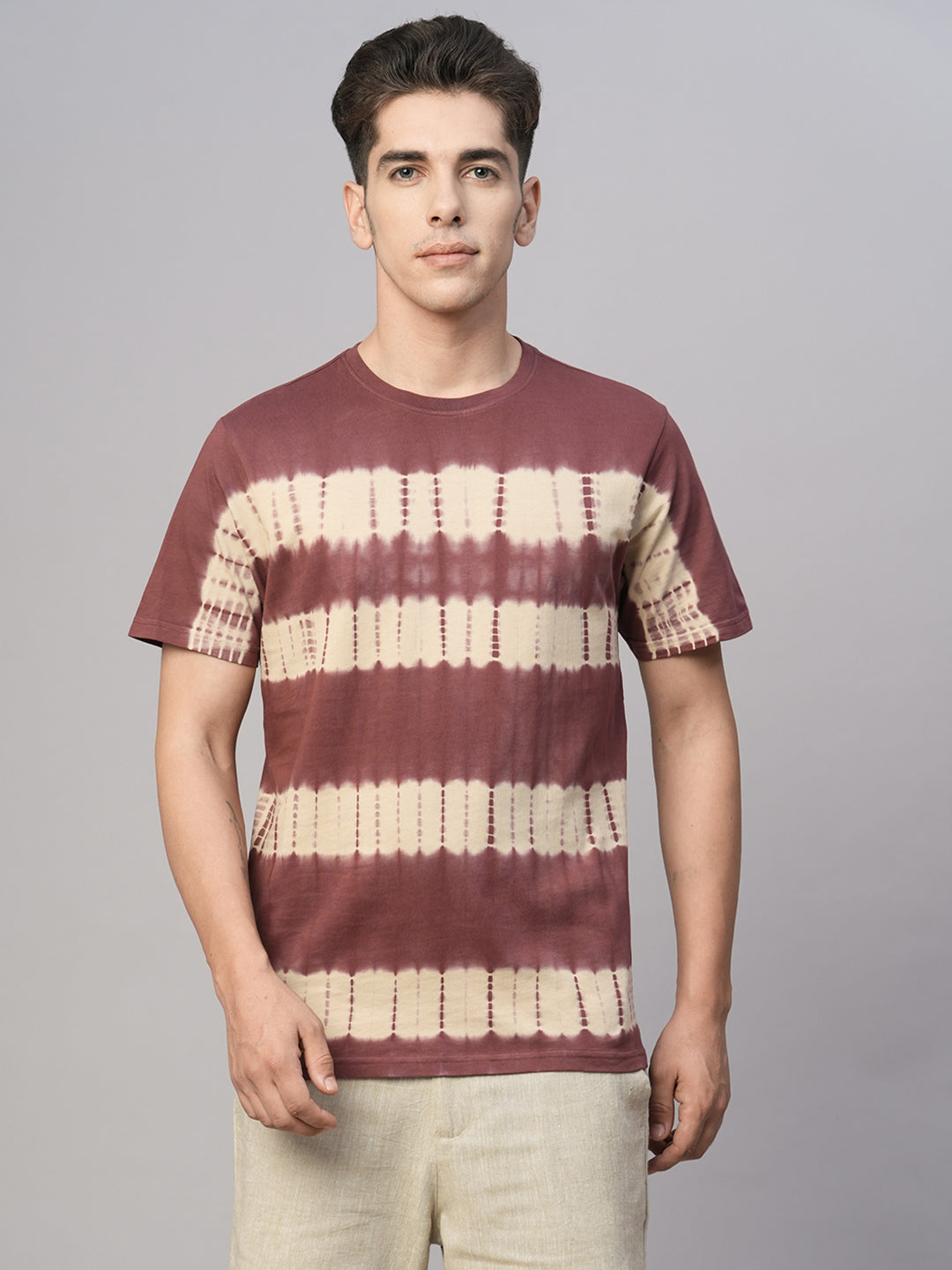 Men's Rust Cotton Regular Fit Tshirt