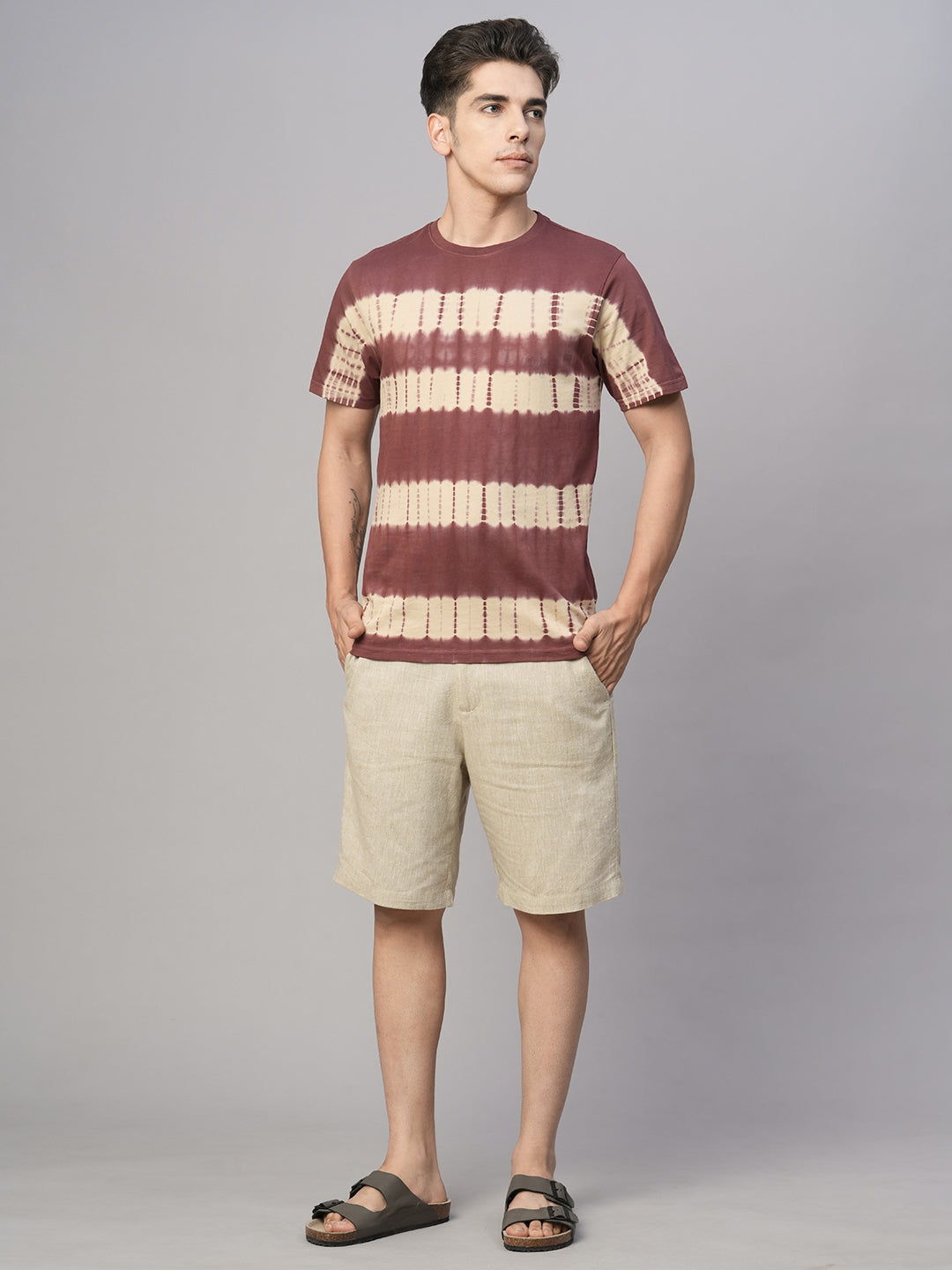 Men's Rust Cotton Regular Fit Tshirt