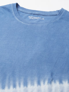 Men's Blue Cotton Regular Fit Tshirt