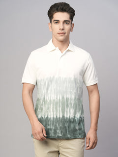 Men's Green Cotton Regular Fit Tshirt
