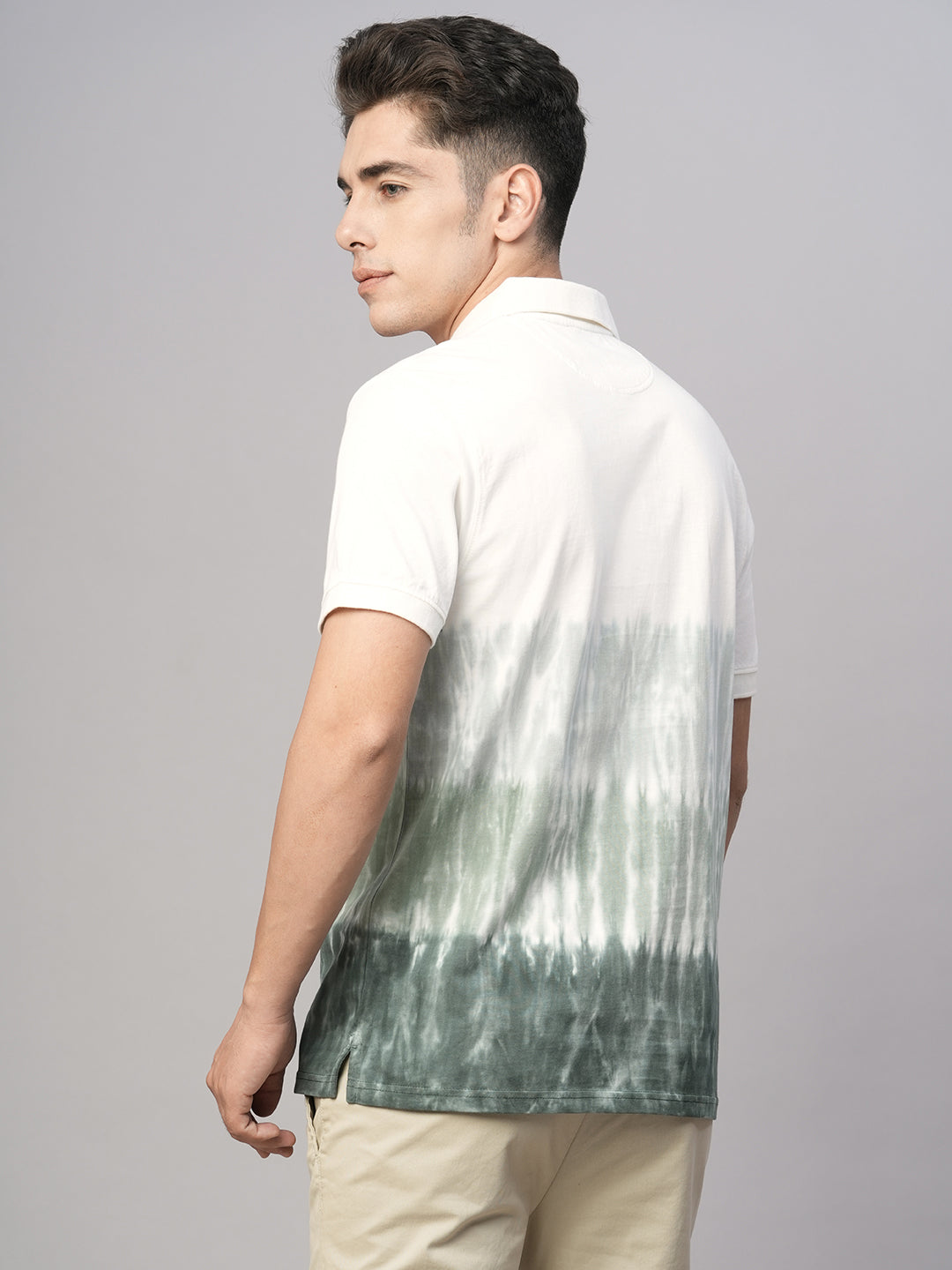 Men's Green Cotton Regular Fit Tshirt
