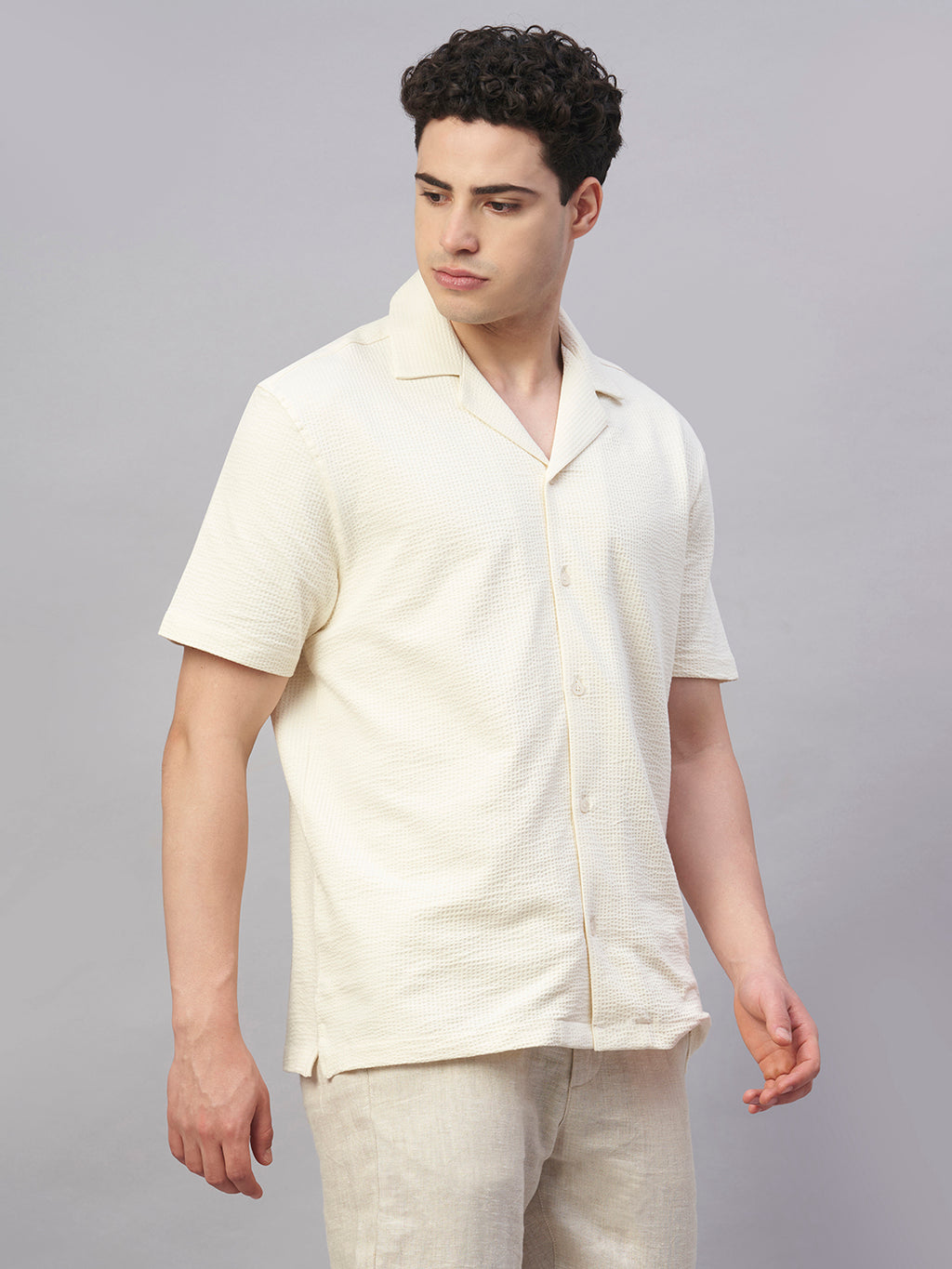 Men's Natural Cotton Elastane Regular Fit Tshirt