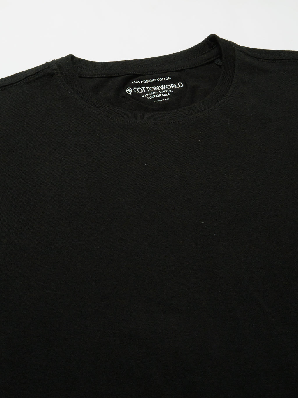 Men's Black 100% Cotton Regular Fit Tshirt