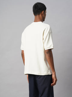Men's 100% Cotton Regular Fit Round Neck Tshirt Natural