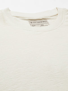 Men's 100% Cotton Regular Fit Round Neck Tshirt Natural