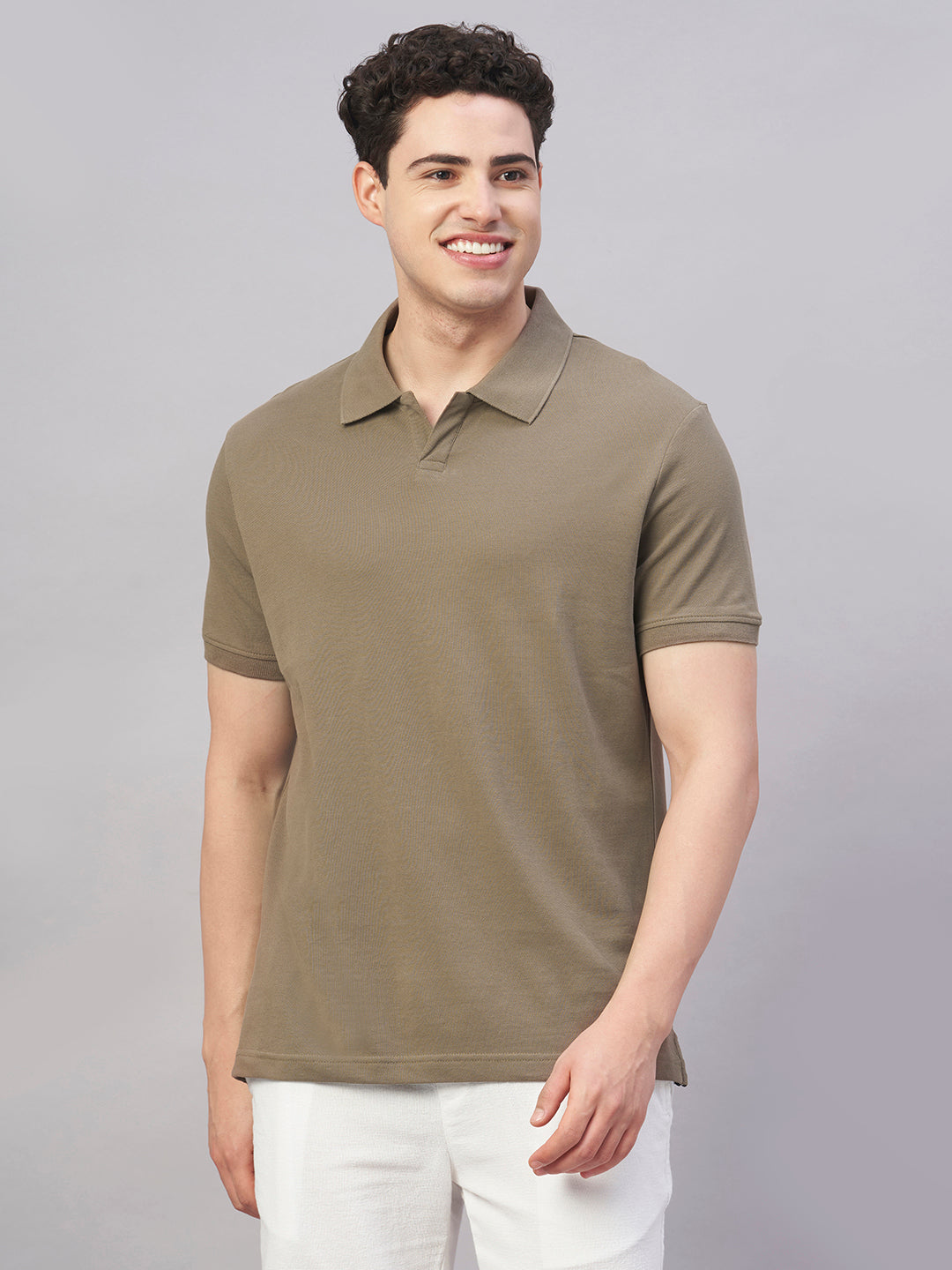 Men's Brown 100% Cotton Regular Fit Tshirt