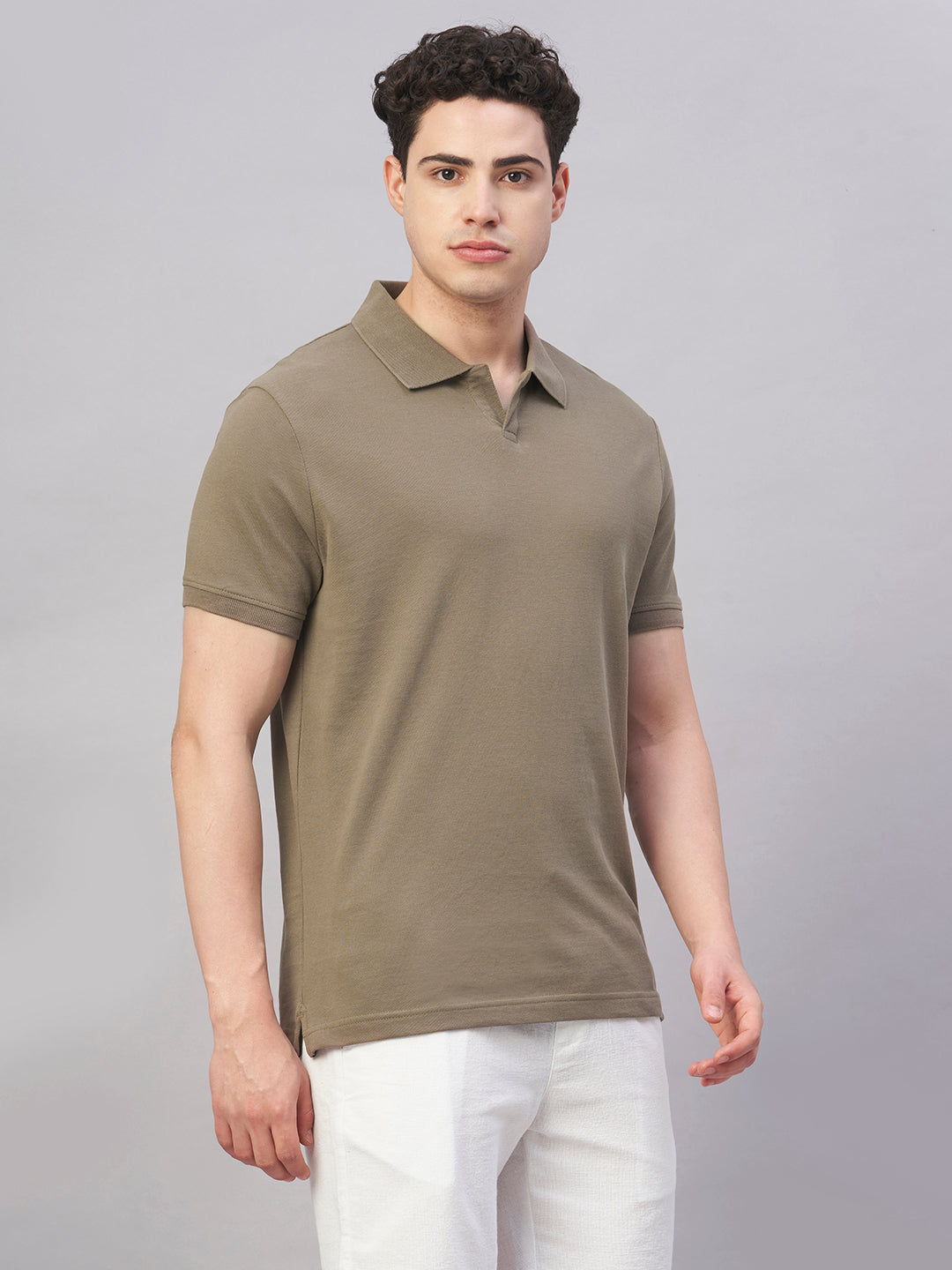 Men's Brown 100% Cotton Regular Fit Tshirt