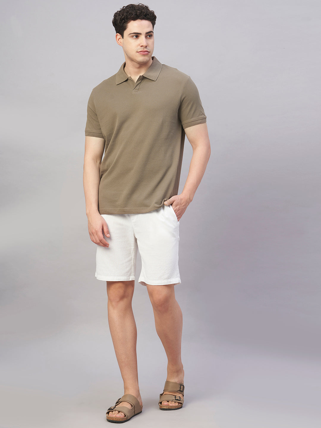 Men's Brown 100% Cotton Regular Fit Tshirt