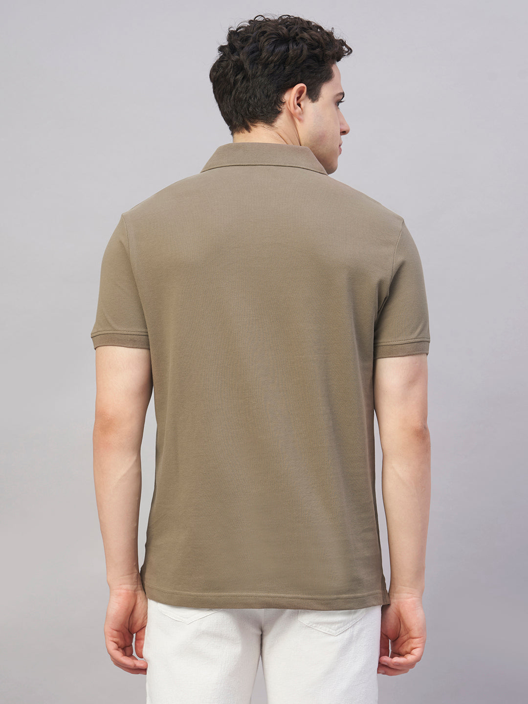 Men's Brown 100% Cotton Regular Fit Tshirt