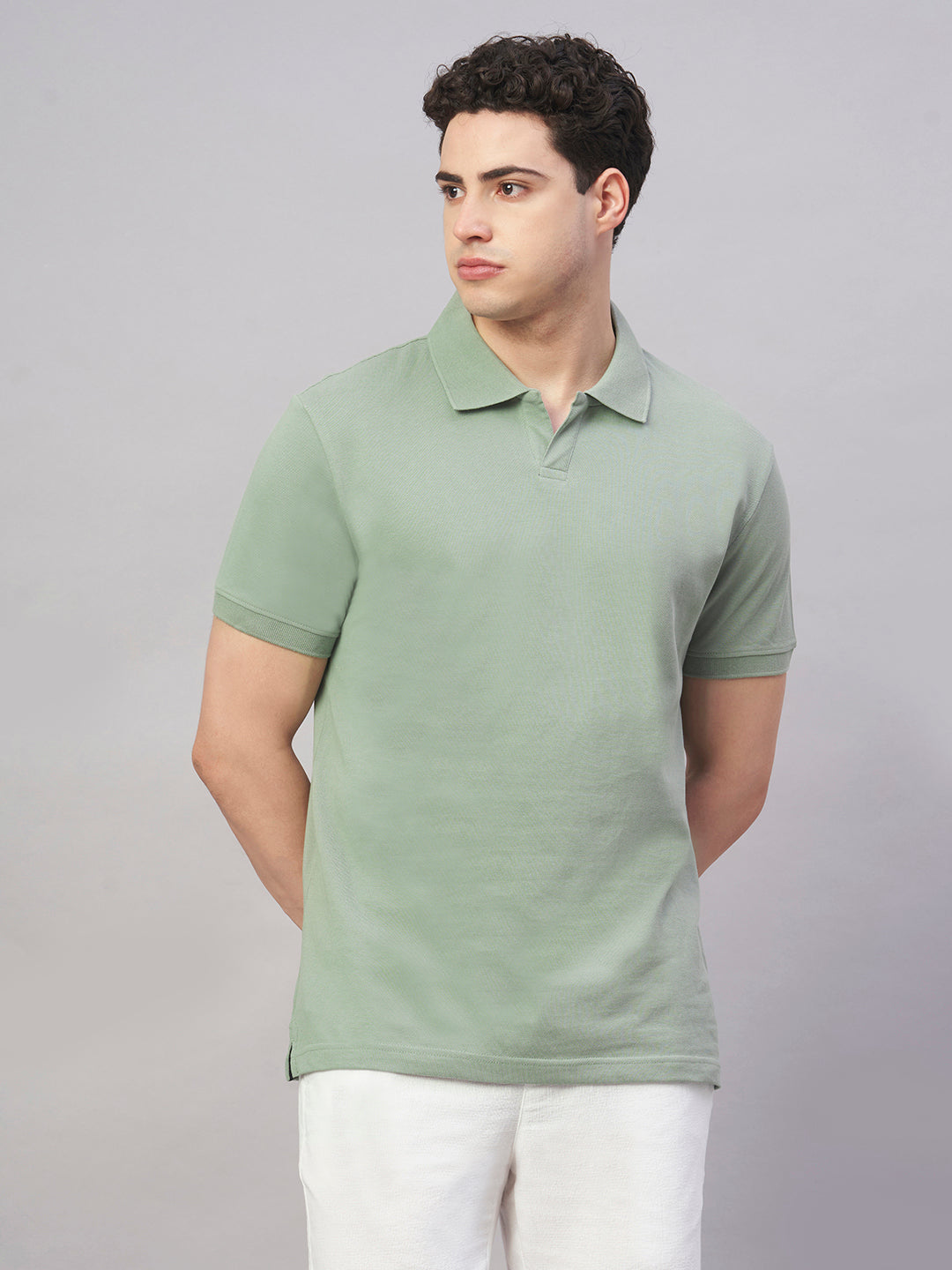 Men's Green 100% Cotton Regular Fit Tshirt