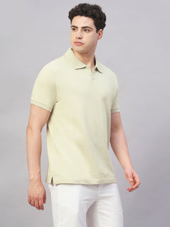 Men's 100% Cotton Pale Polo T Shirt Grey