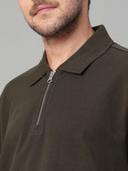Men's Brown 100% Cotton Regular Fit Tshirt