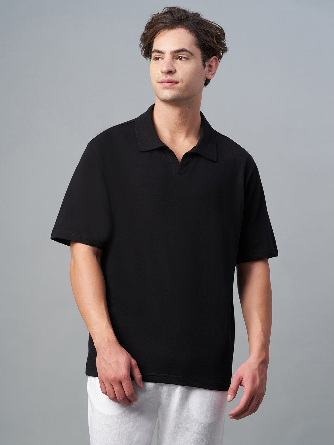 Men's Black 100% Cotton Relax Fit Tshirt
