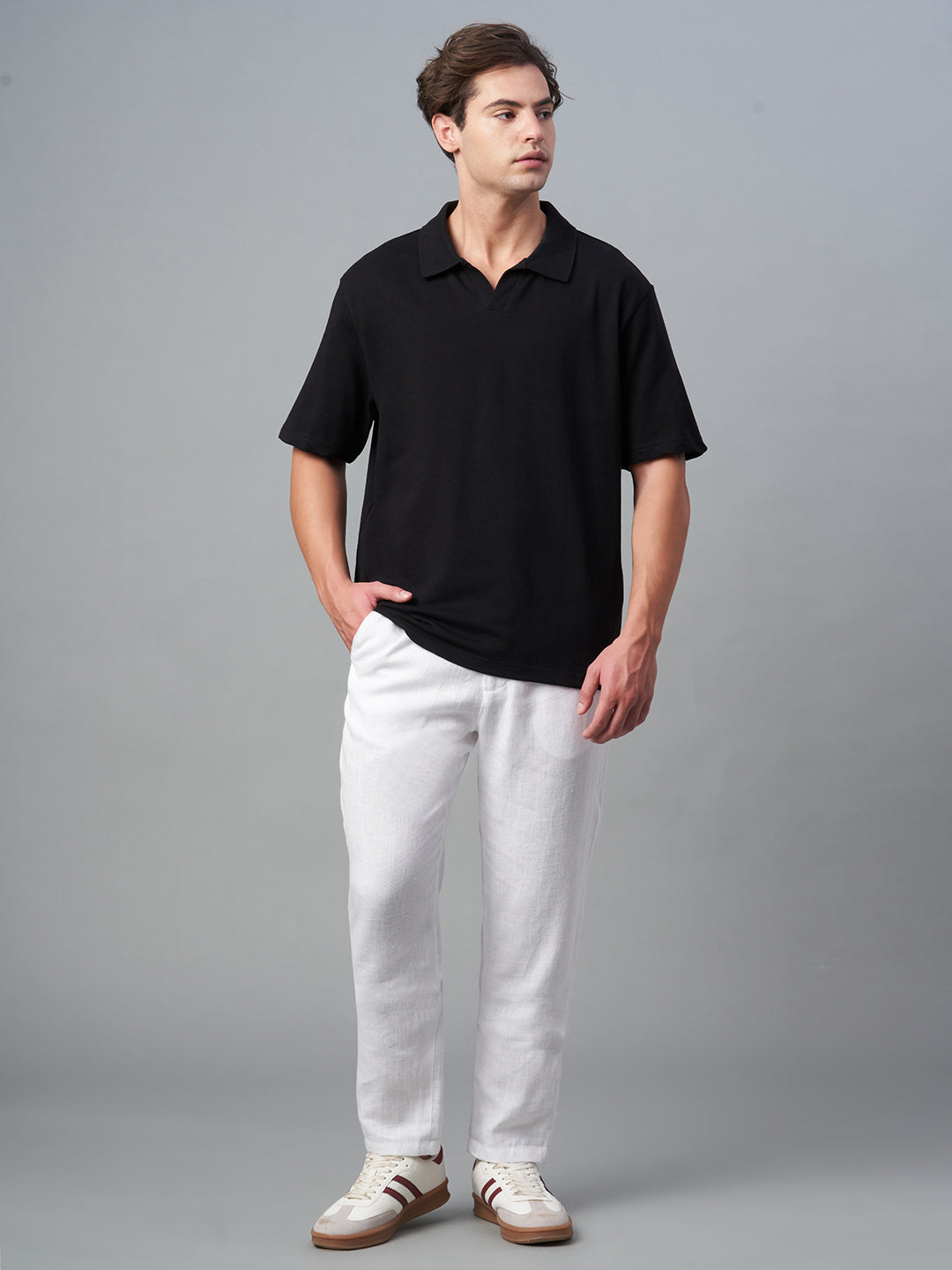 Men's Black 100% Cotton Relax Fit Tshirt