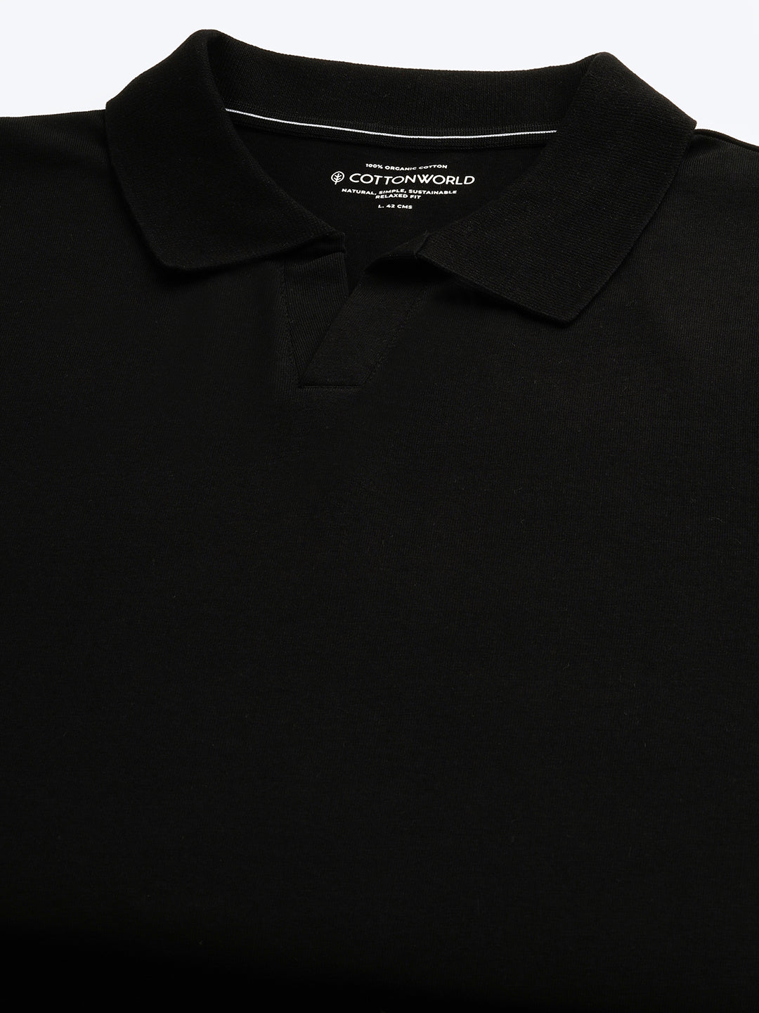 Men's Black 100% Cotton Relax Fit Tshirt