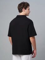Men's Black 100% Cotton Relax Fit Tshirt