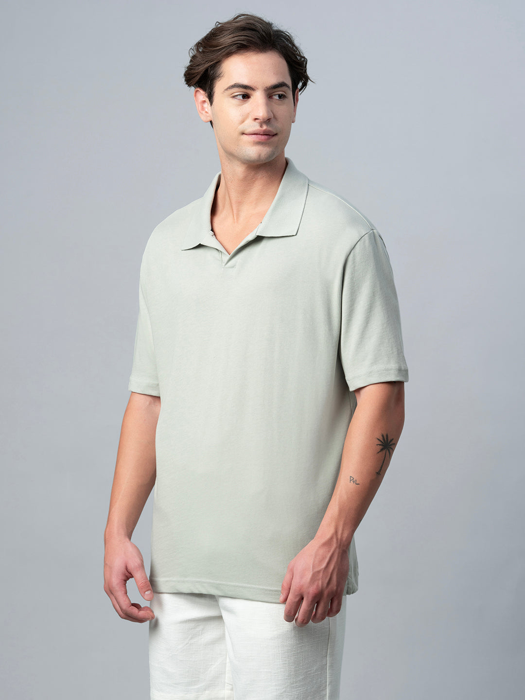 Men's Grey 100% Cotton Relax Fit Tshirt