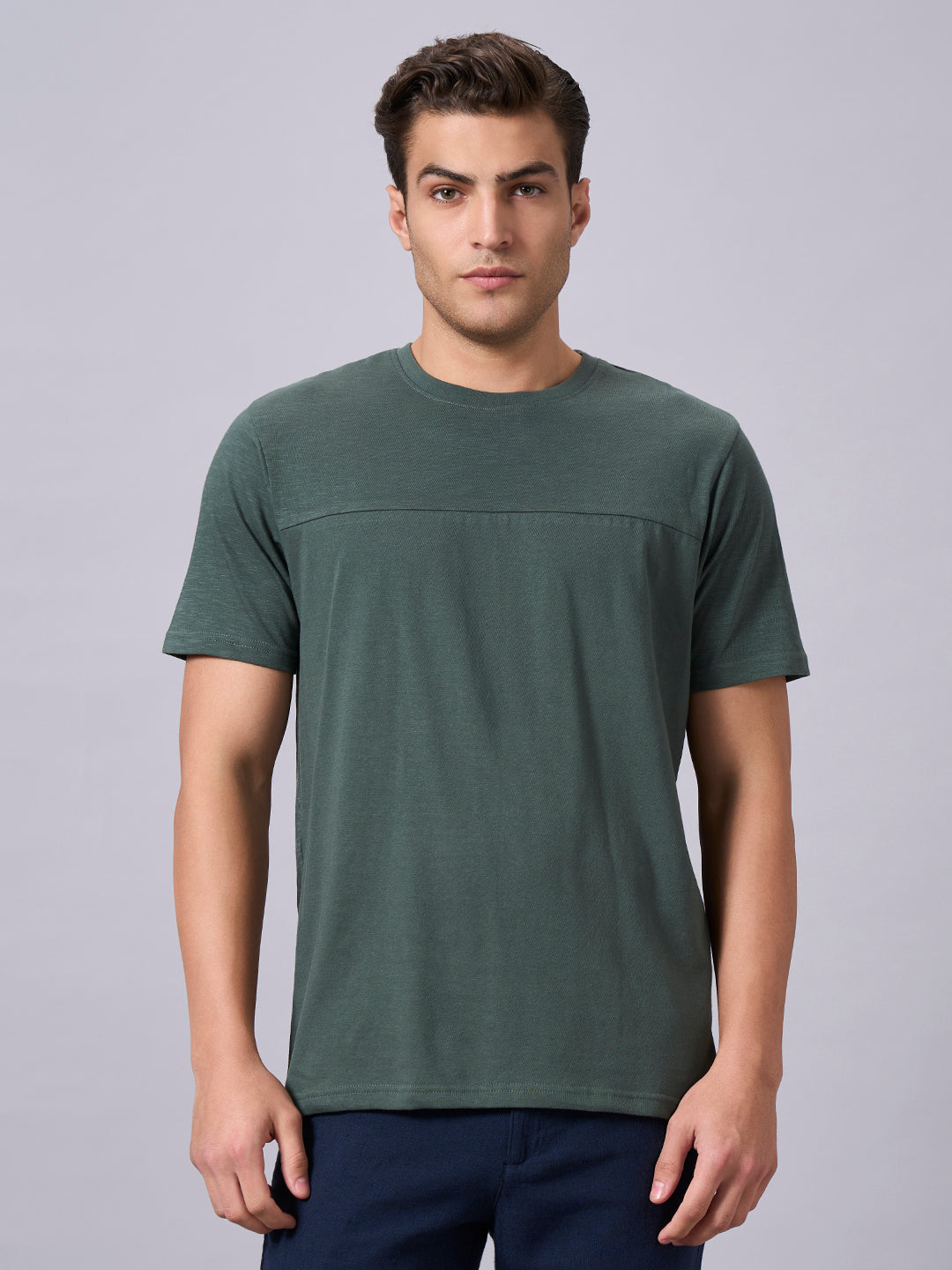 Men's Green 100% Organic Cotton Regular Fit Tshirt