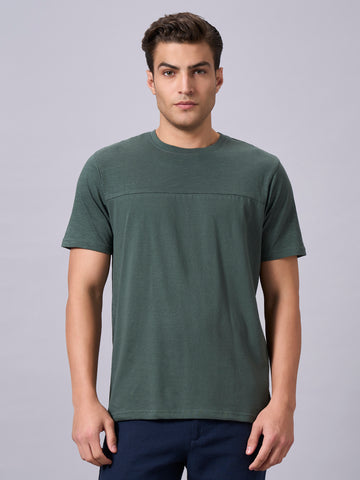 Men's Green 100% Organic Cotton Regular Fit Tshirt