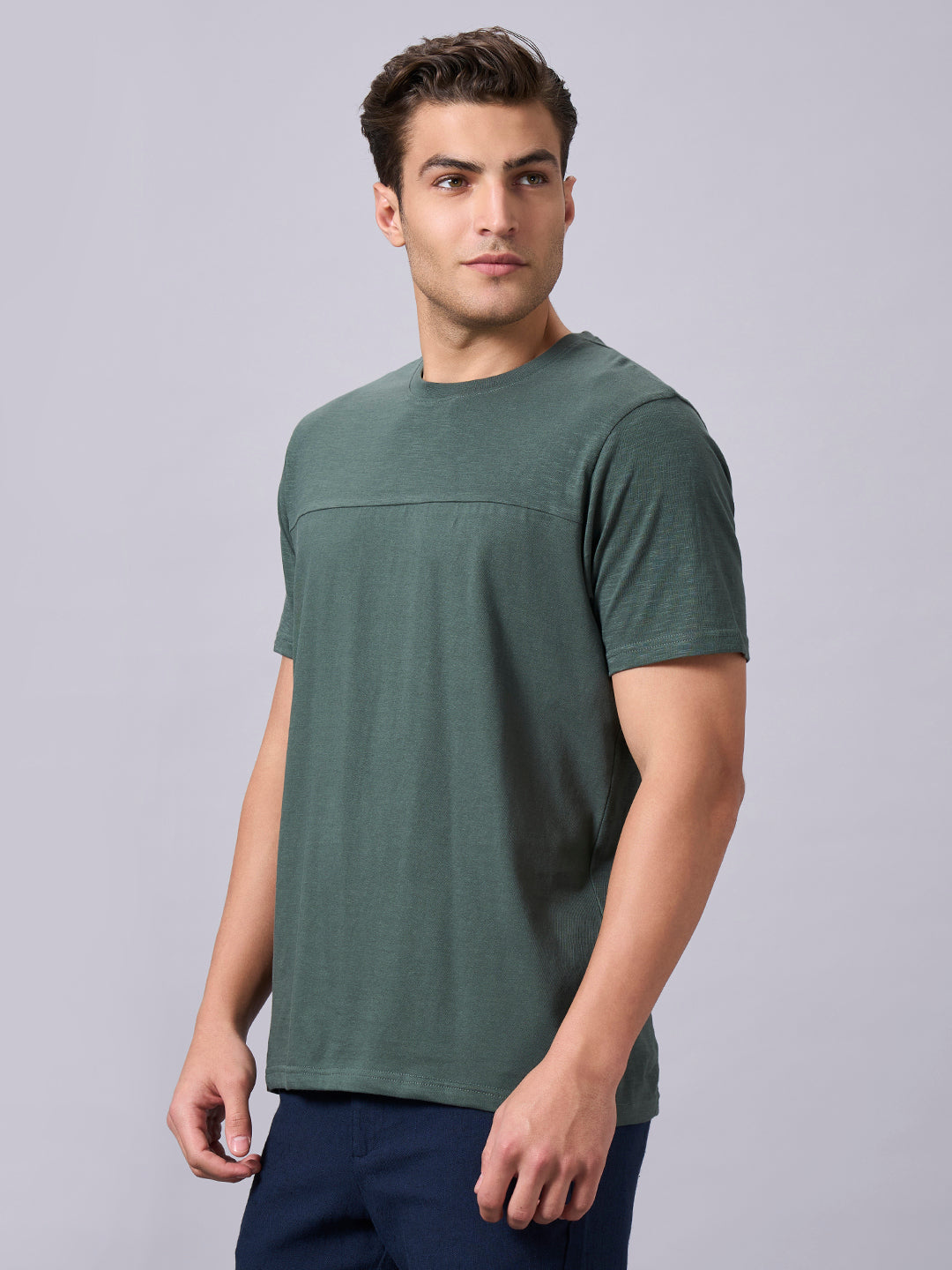 Men's Green 100% Organic Cotton Regular Fit Tshirt