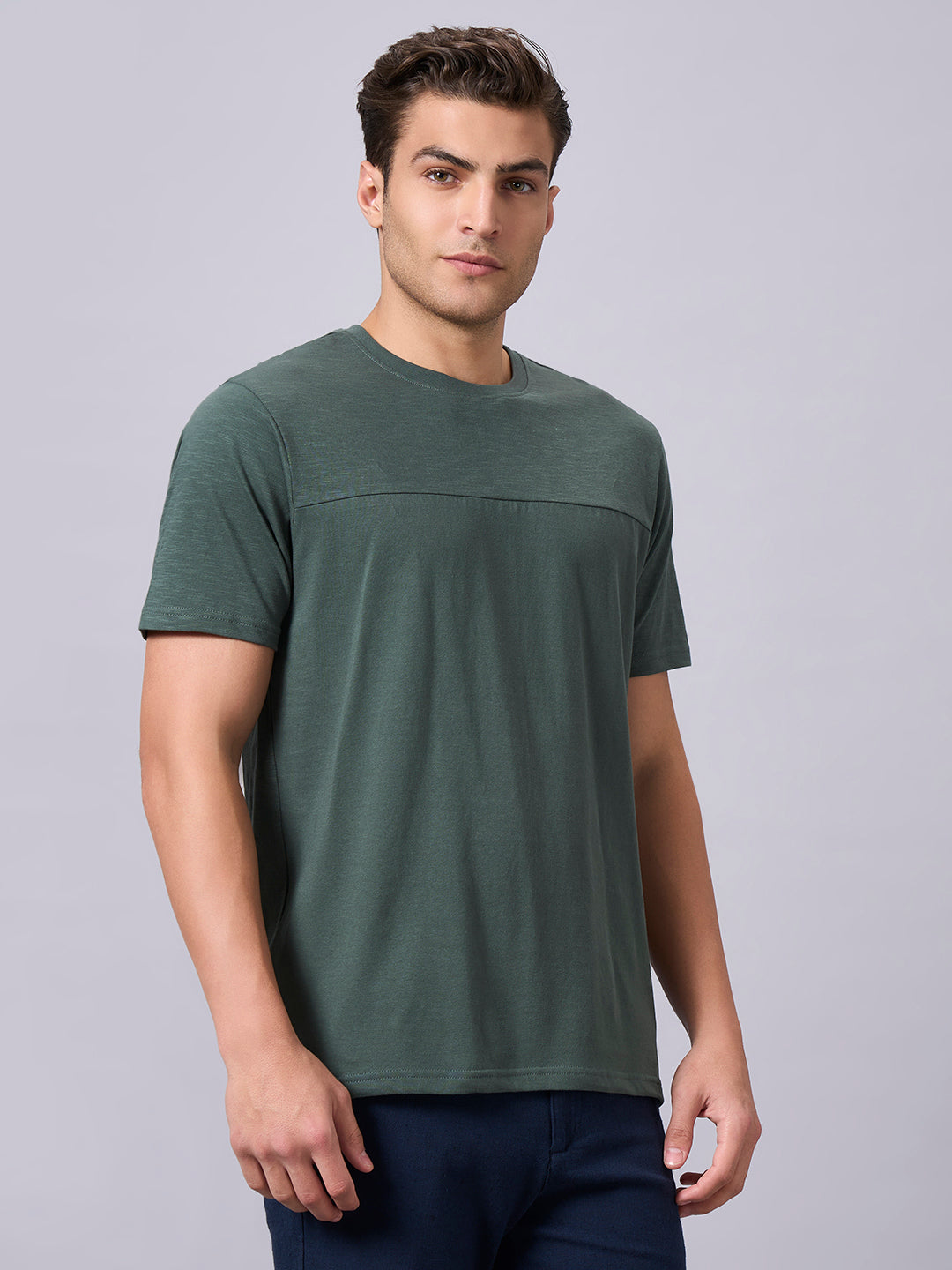 Men's Green 100% Organic Cotton Regular Fit Tshirt