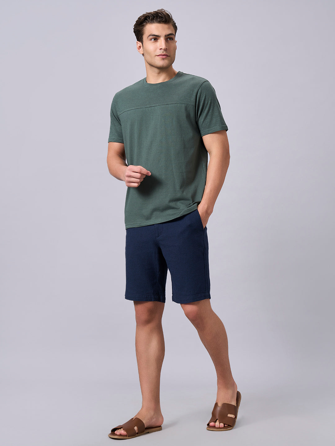 Men's Green 100% Organic Cotton Regular Fit Tshirt