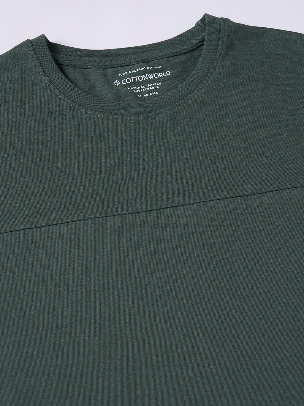 Men's Green 100% Organic Cotton Regular Fit Tshirt