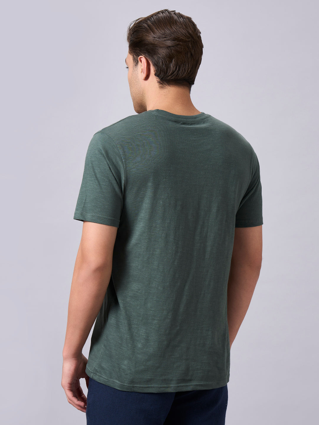 Men's Green 100% Organic Cotton Regular Fit Tshirt