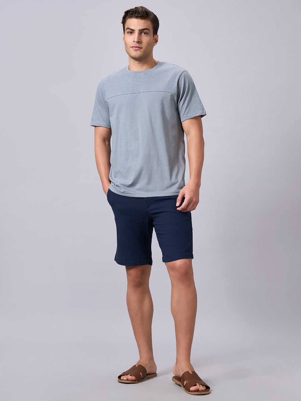 Men's Grey 100% Organic Cotton Regular Fit Tshirt