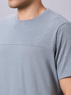 Men’s Organic Cotton Regular Fit Round Neck Solid T-Shirt Grey